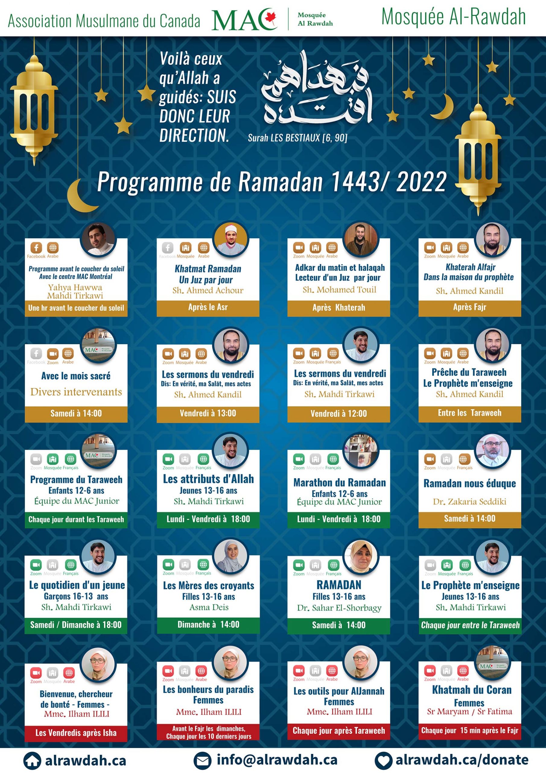 Programme Ramadan 2022/1443