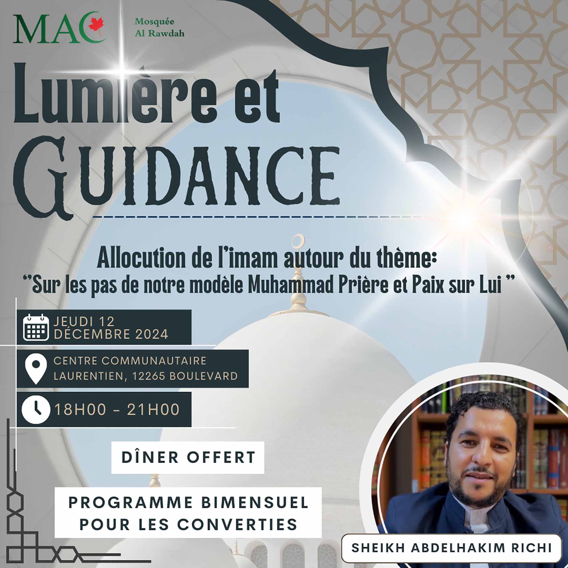 Lumière et Guidance bimensuel à l'attention des musulmans convertis | Sh. Richi Abdelhakim, 12 décembre 2024