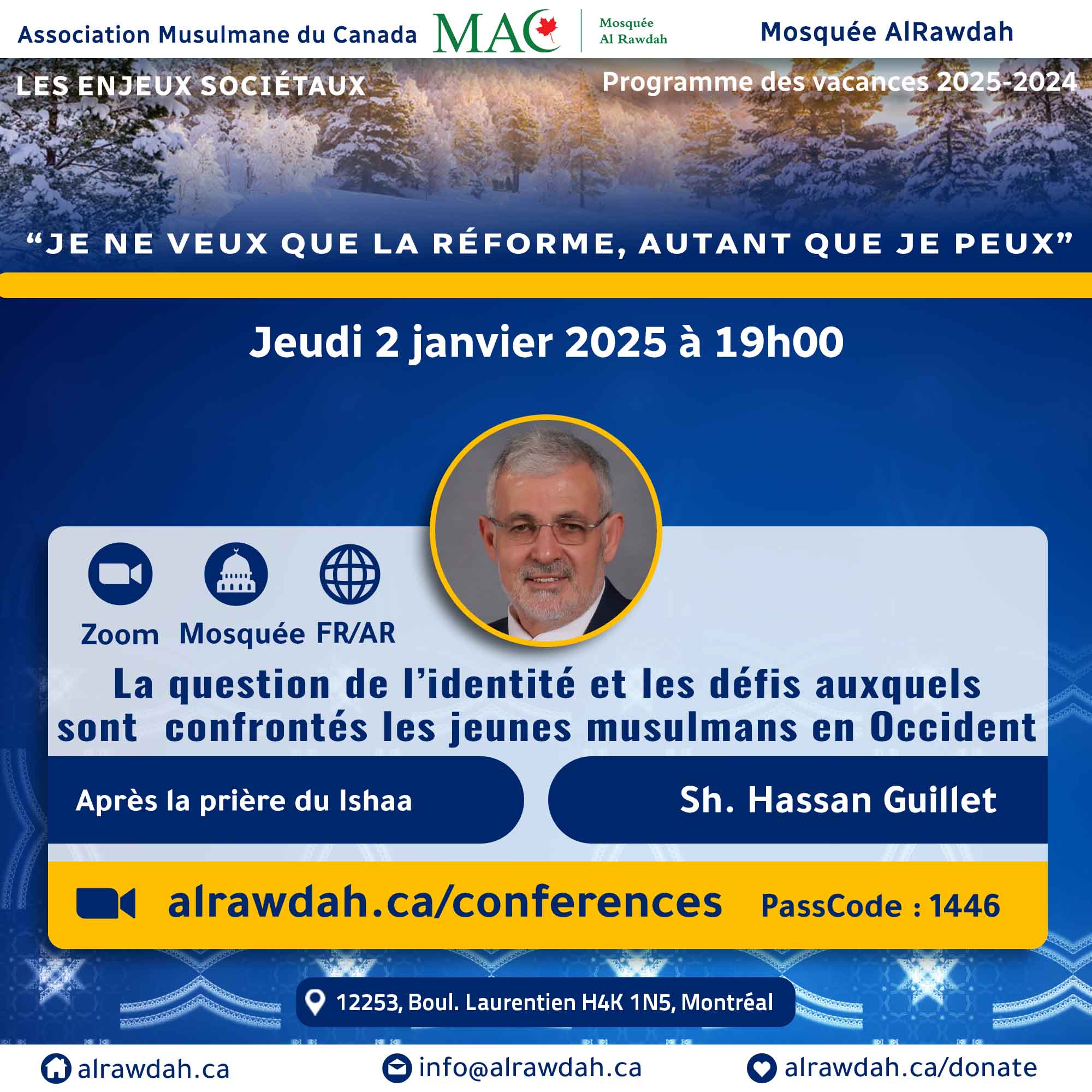 La question de l’identité et les défis auxquels sont confrontés les jeunes musulmans en Occident, Sh. Hassan Guillet