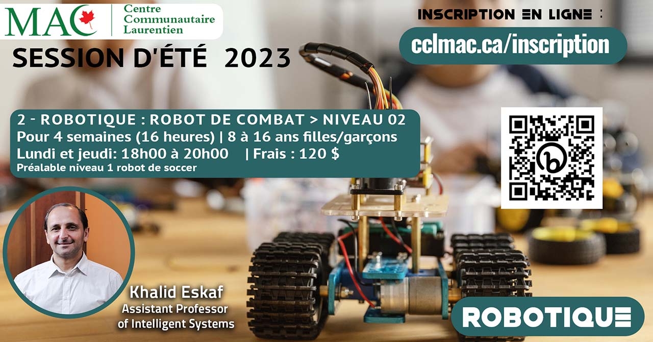 Niveau 02 - Cours de robotique, session d’été 2023