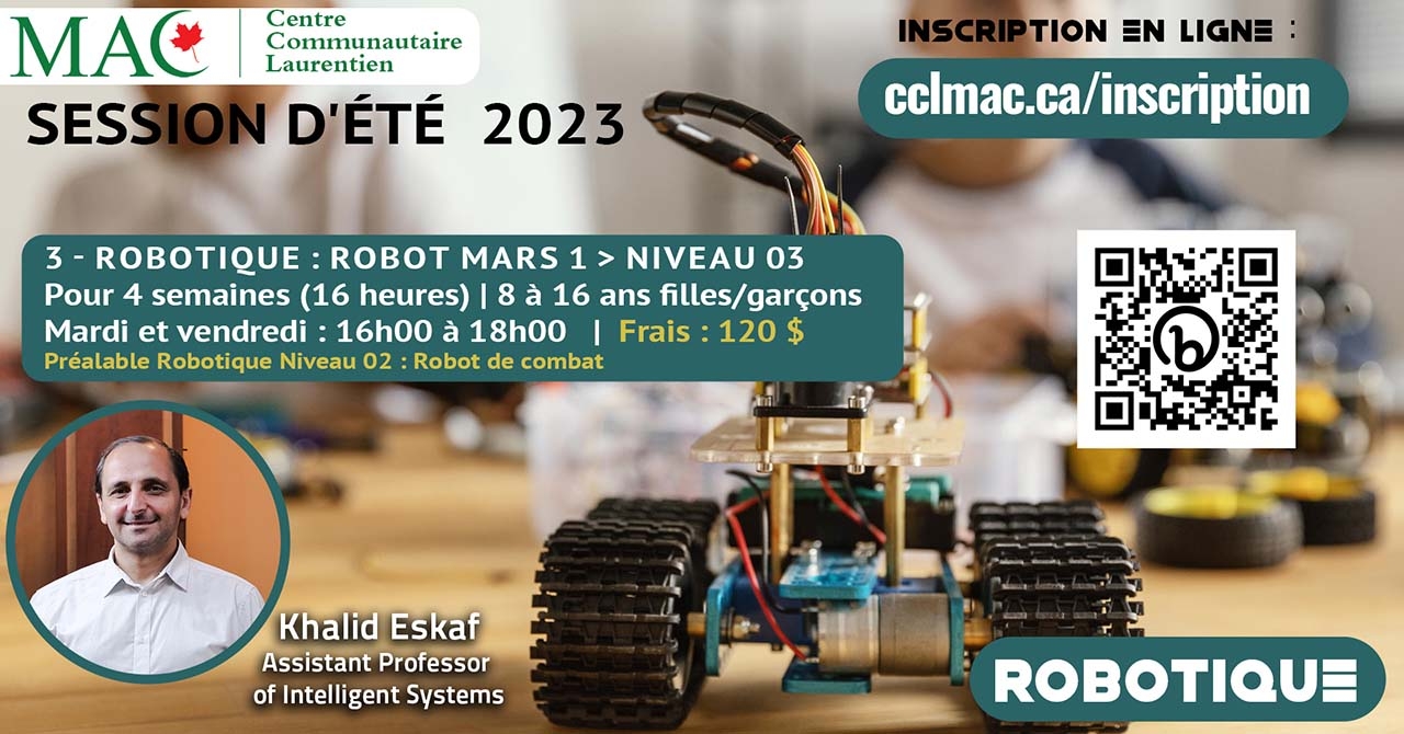 Niveau 03 - Cours de robotique, session d’été 2023