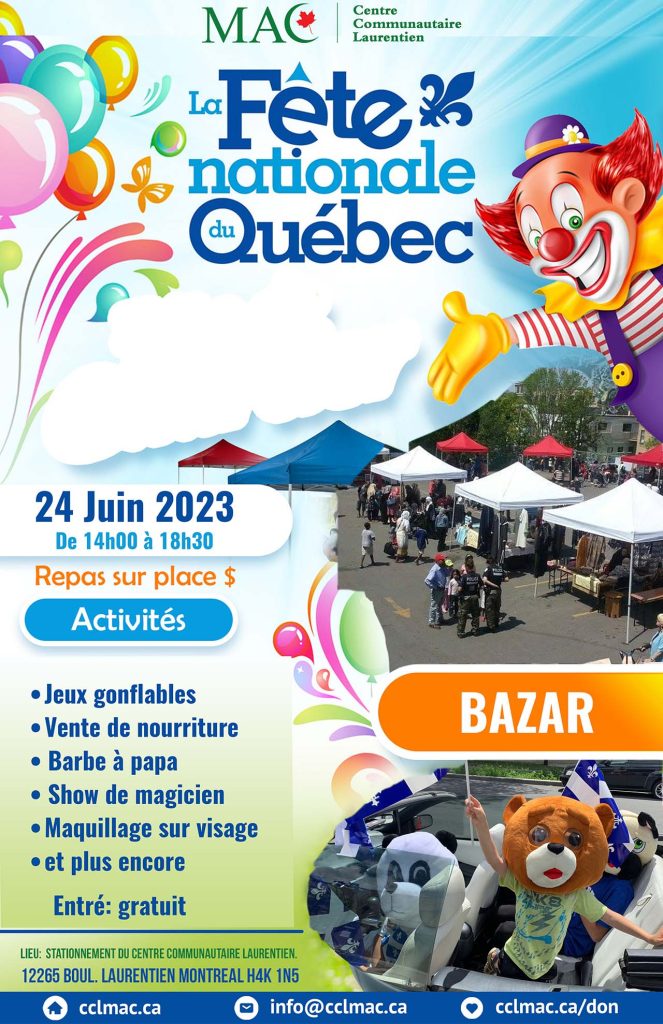 La fête nationale du Québec, samedi 24 juin 2023
