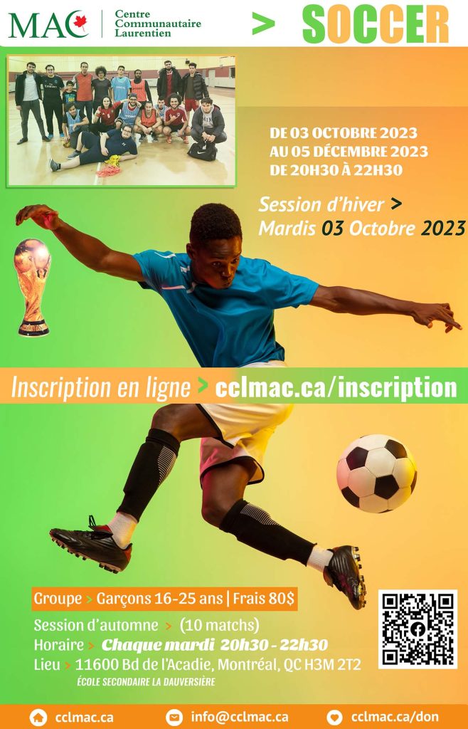 Matchs de soccer, Garçons 16-25 ans