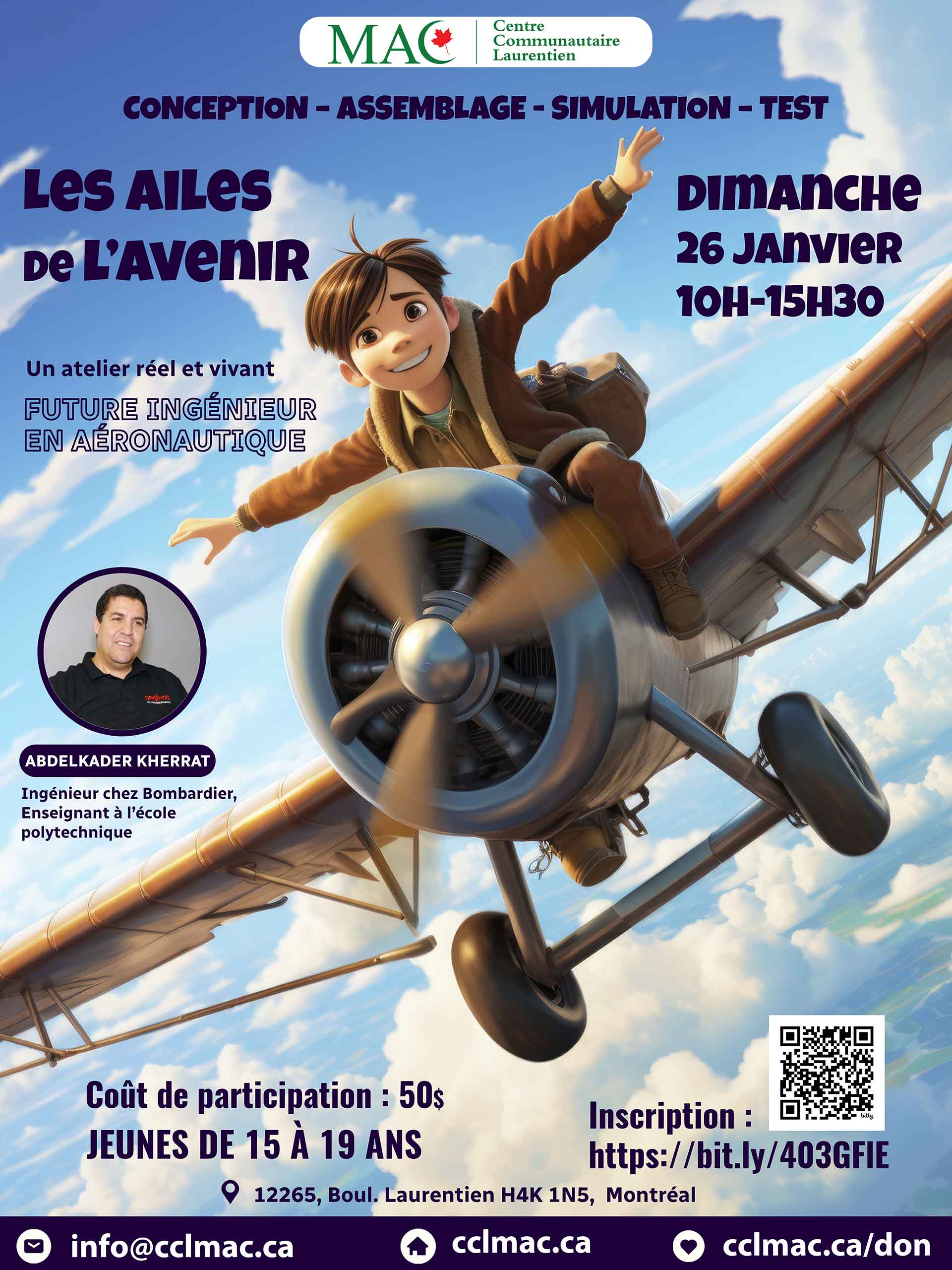 Atelier-  Les ailes de l’avenir pour 15 à 19 ans