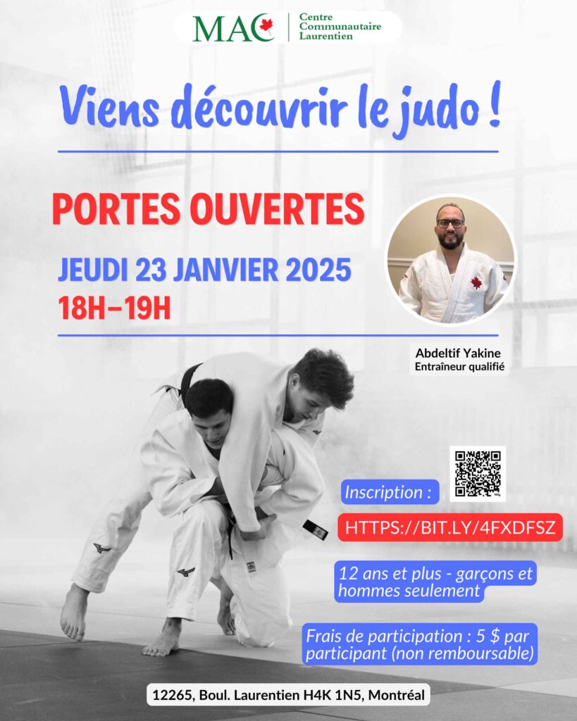 Cours d'essai Judo pour 12 ans et plus - garçons et hommes seulement