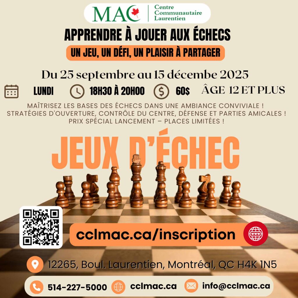 Apprendre à Jouer aux Échecs (automne 2025)