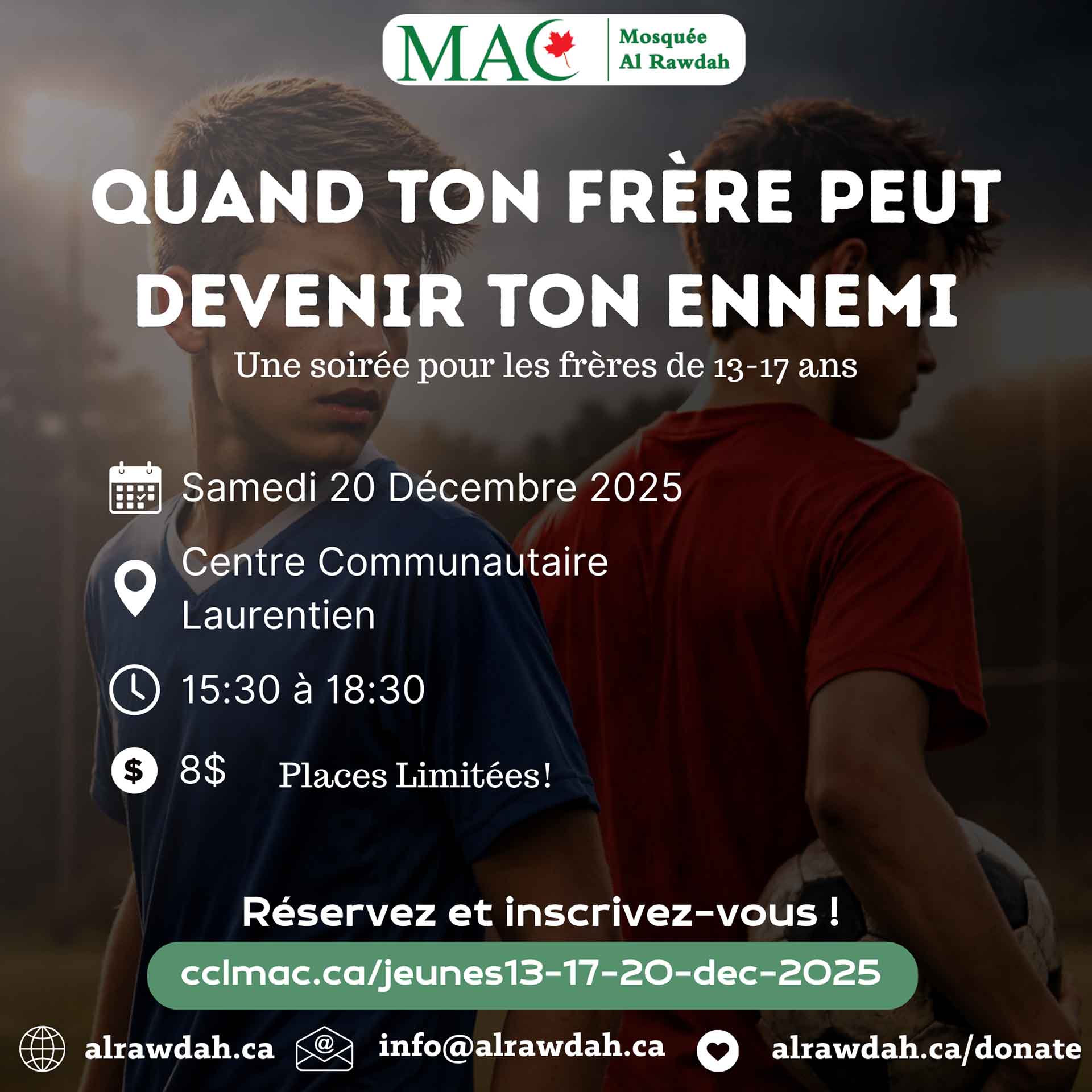 Une soirée fraternelle pour les jeunes de 13-17 ans - Quand ton frère peut devenir ton ennemi