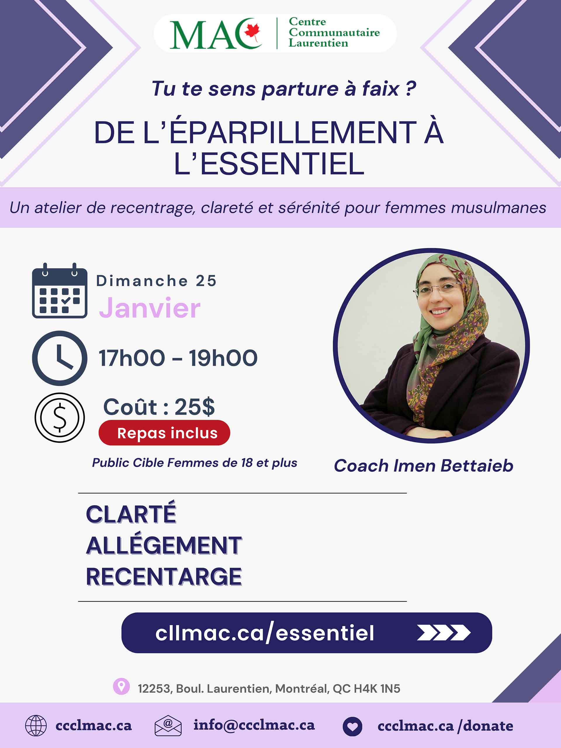 Atelier sur l’éparpillement à l’essentiel pour femmes
