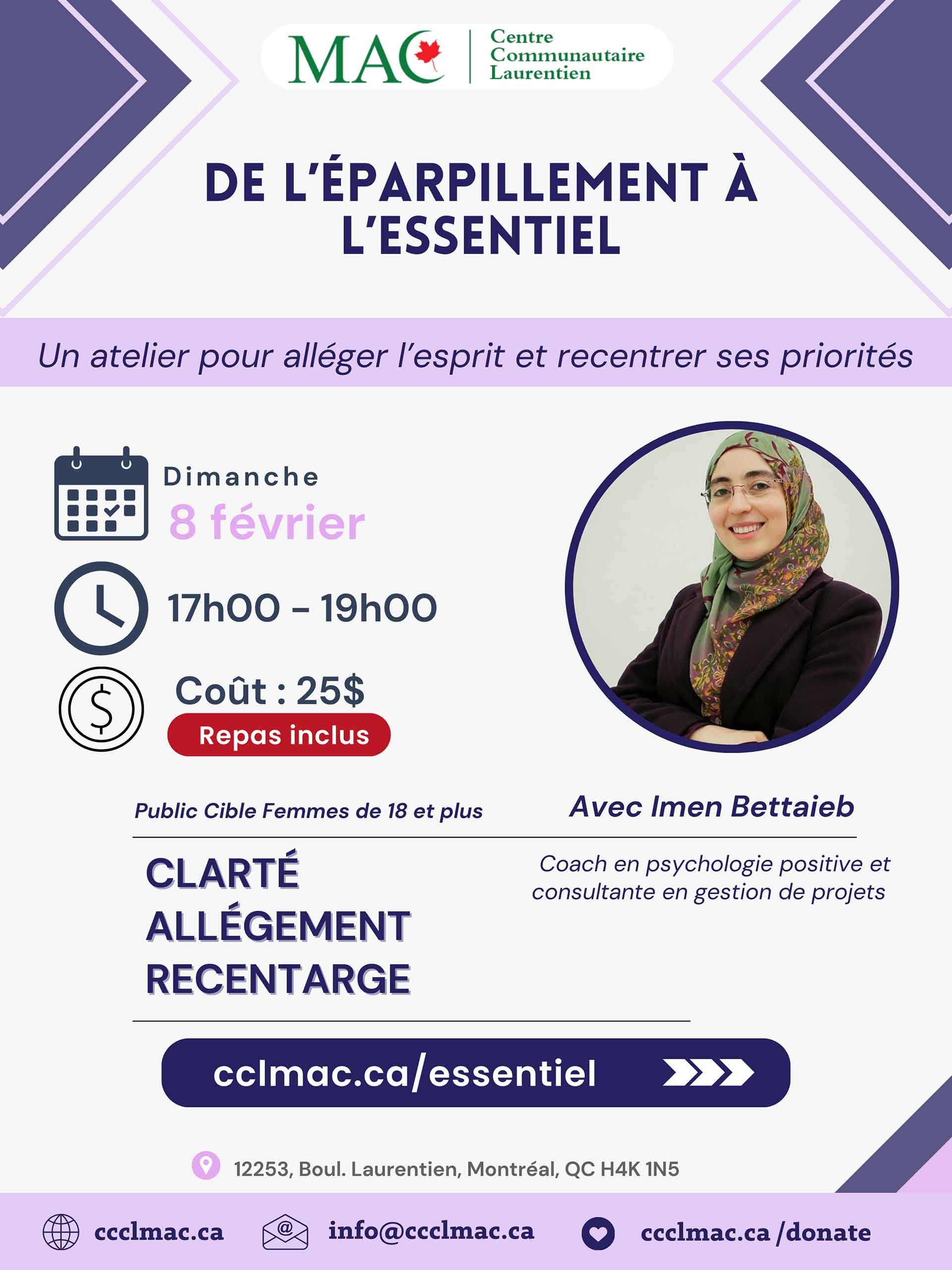 Atelier sur l’éparpillement à l’essentiel pour femmes