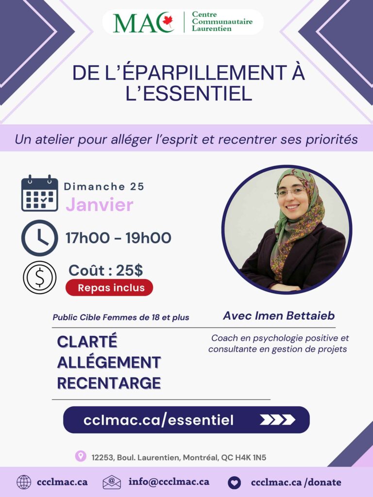 Atelier sur l’éparpillement à l’essentiel pour femmes