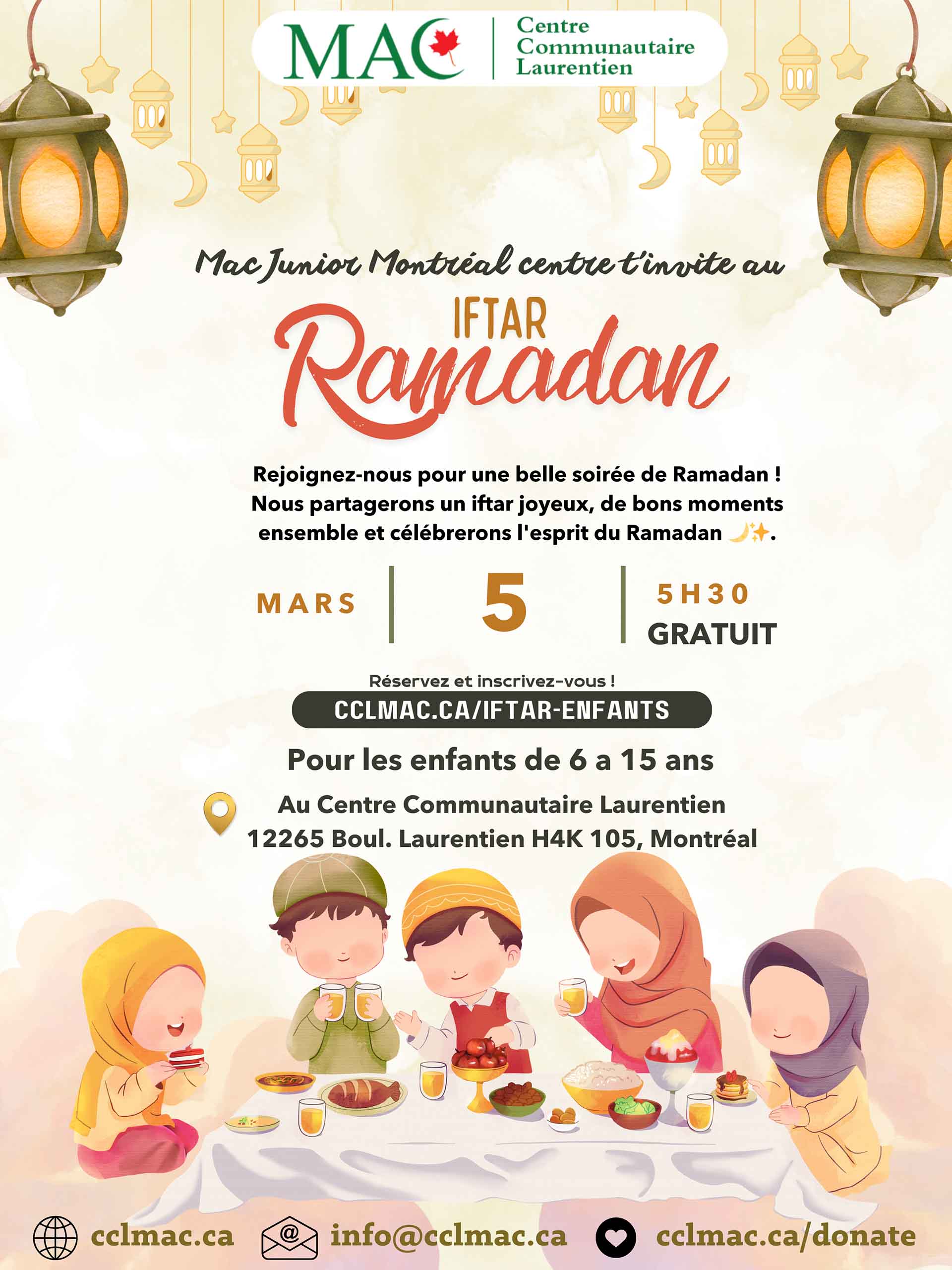 IFTAR RAMADAN 2026/1447 – Spécial Enfants