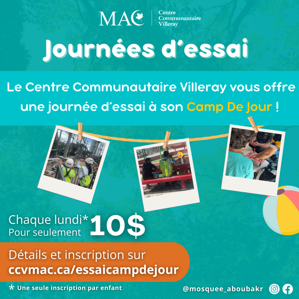 Camp de jour montreal activités enfants de 6 à 12 ans centre communautaire villeray