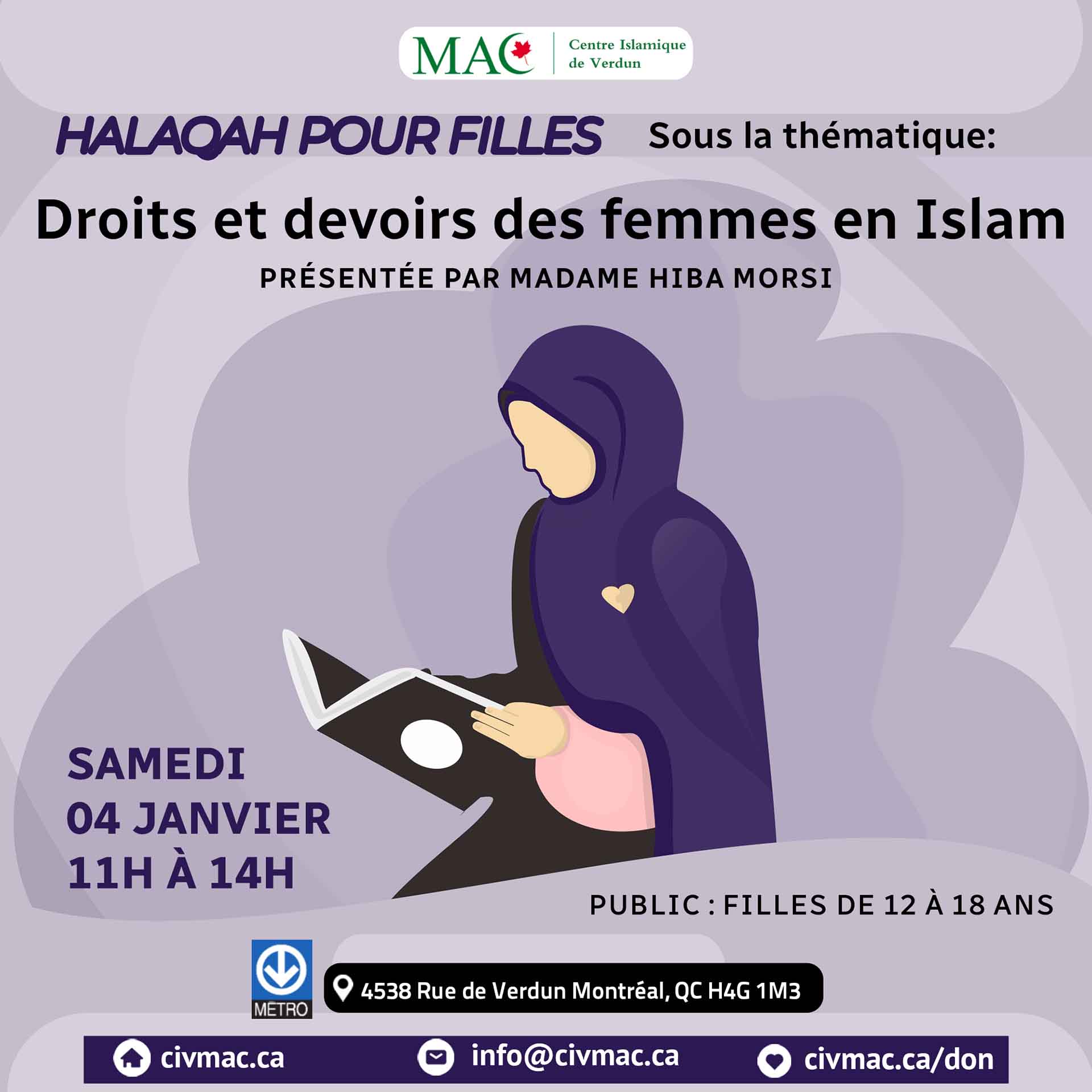 Halaqah pour filles, 04 janvier 2025